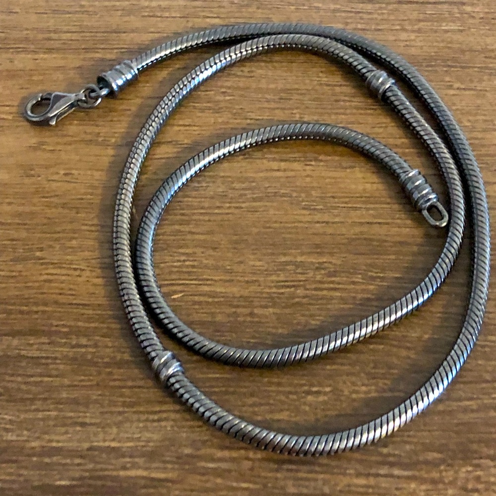 Pandora  sterling silver oxidized necklace